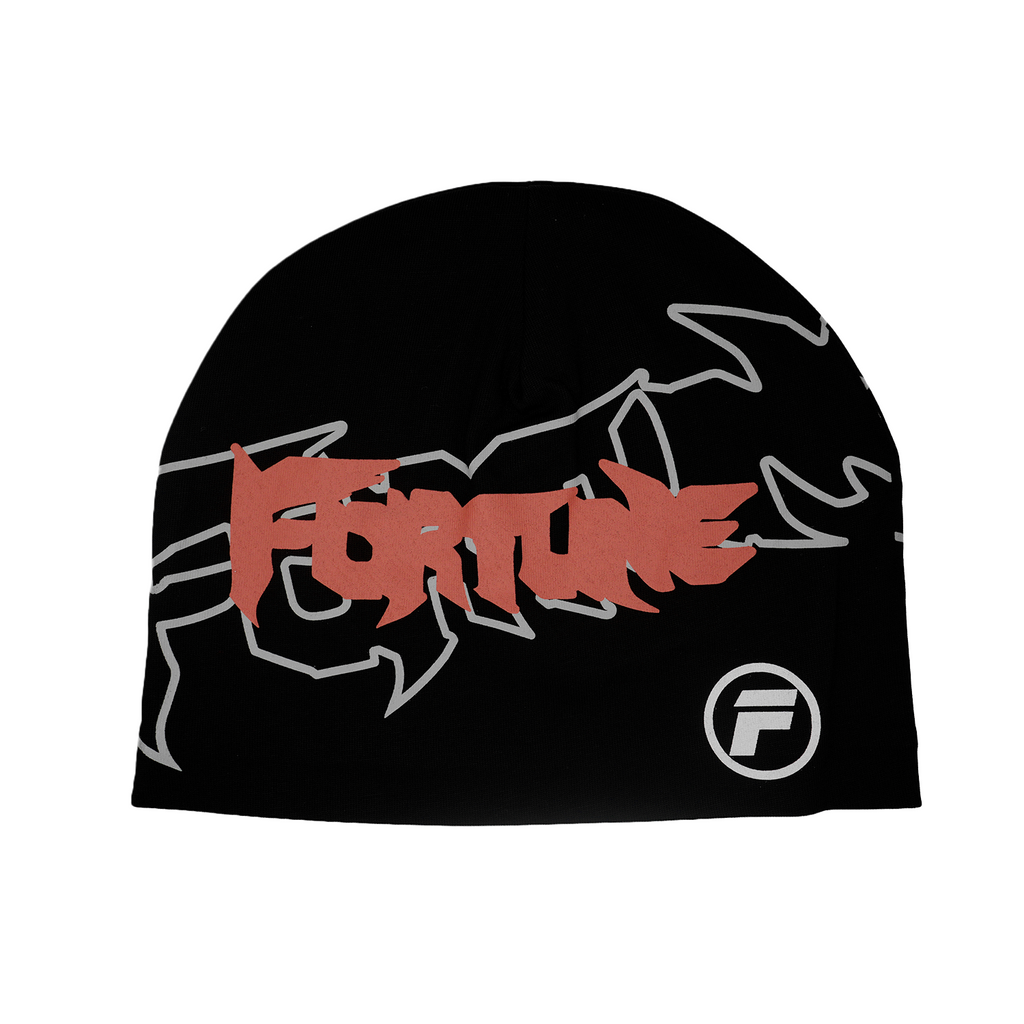 Black beanie with red and white 'Fortune' logo